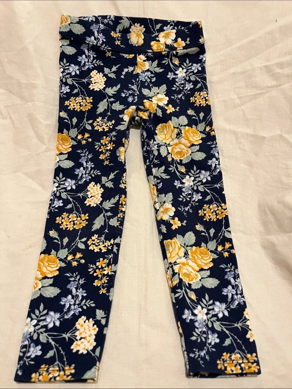 Janie and Jack Like New Girls Leggings | Size 4 | blue/floral EUC